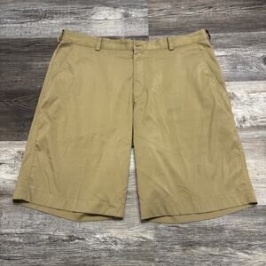 Nike Golf Dri Fit Tan Mens 36" Flat Front Swoosh Performance Golfer Chino Shorts